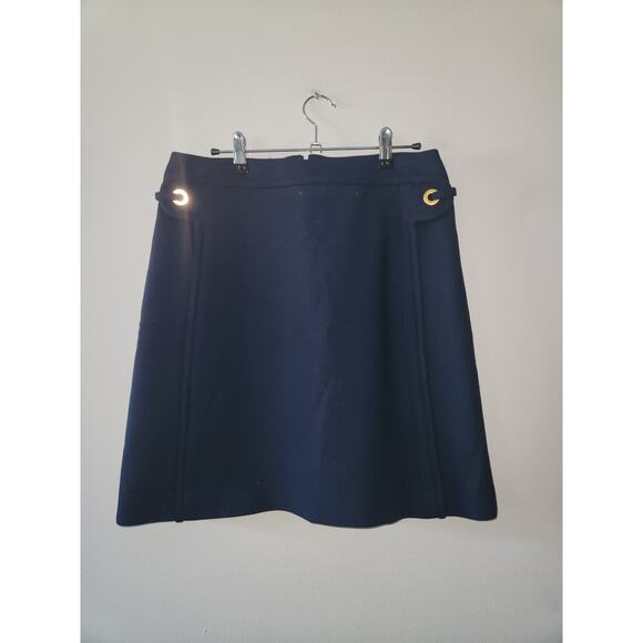 Tory Burch jane wool blend skirt navy blue 8 - Picture 2 of 3